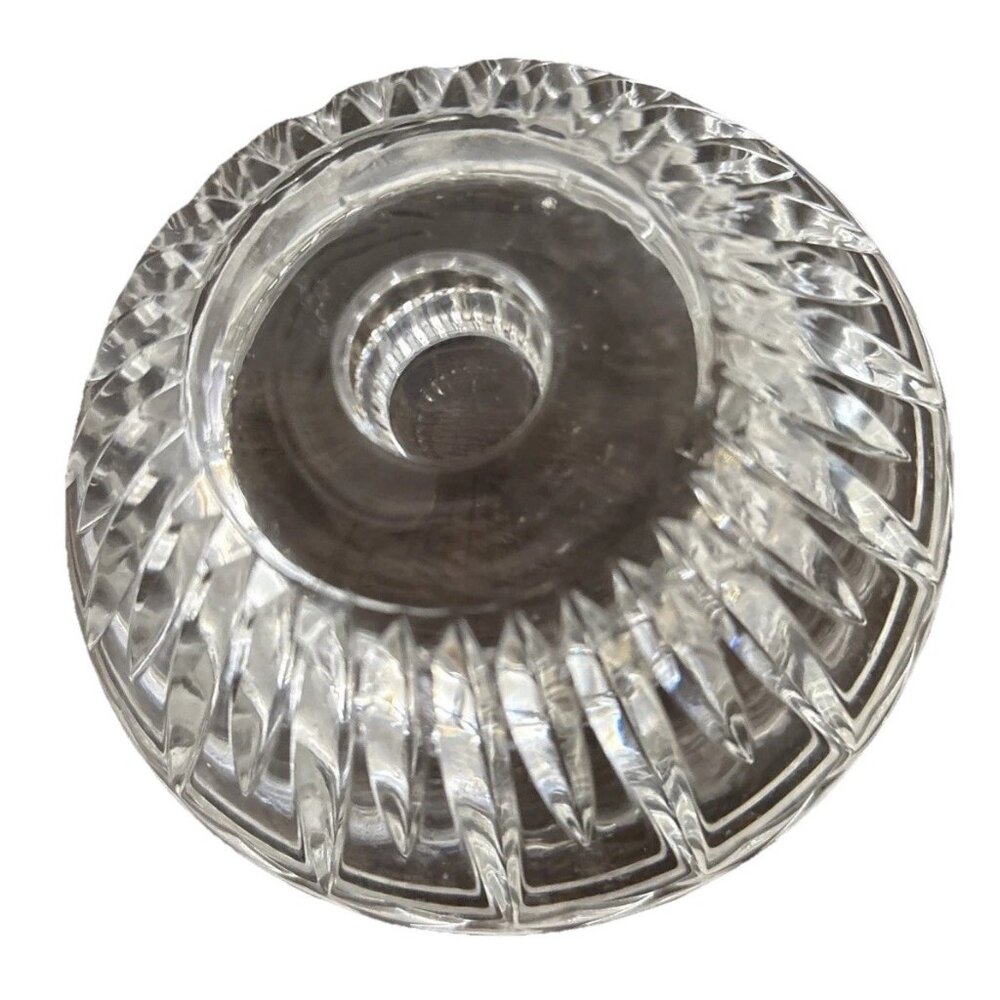 PRINCESS HOUSE CRYSTAL GLASS REVERSIBLE CANDLE HOLDER  Or Candy Dish-4.5”w x 2”h